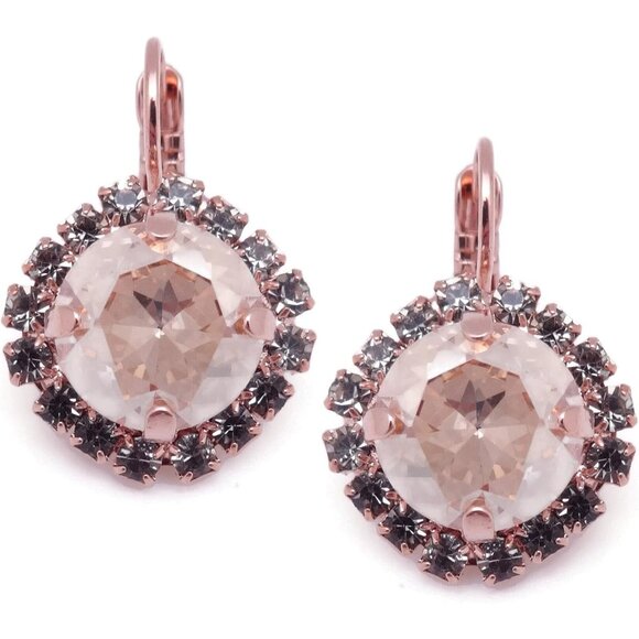 Mariana Earl Grey Rose Gold Earrings in Golden Shadow with Grey Border 1132 NWT - Picture 2 of 3